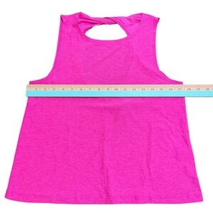 Beyond Yoga Neon Hot Pink Tank Top Sleeveless Size Small Twist Open Back